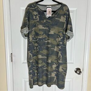 Large Camouflage Midi Dress NWT